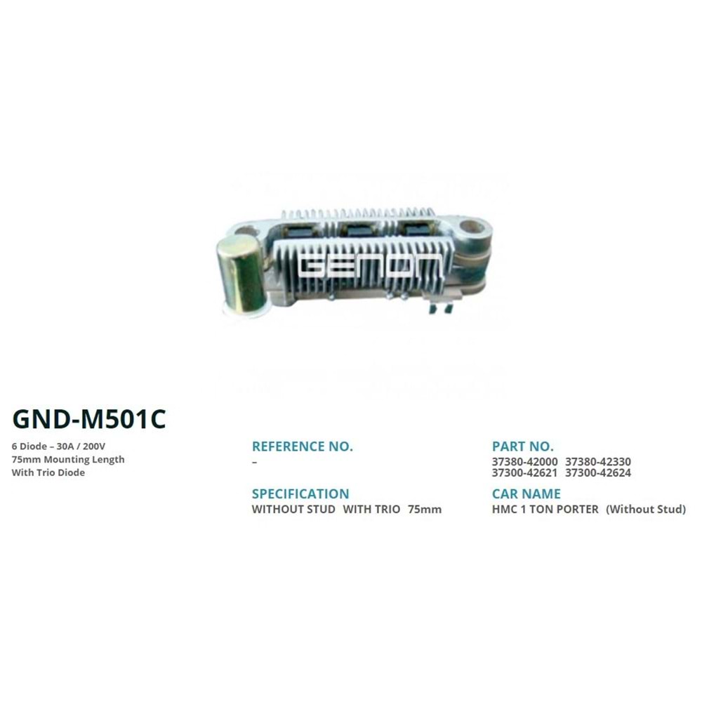 ALT. DIOT TABLASI MITSUBISHI L200 / HYUNDAI H100 - ACCENT / DODGE (UWA-3506) 75mm (6 DIOT)