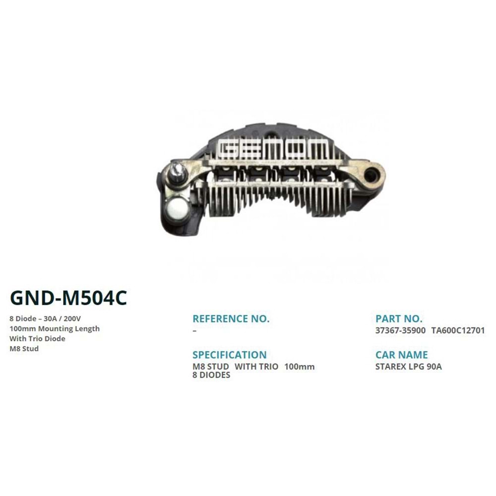 ALT. DIOT TABLASI 90 AMP HYUNDAI STAREX 100mm (8 DIOT) M8