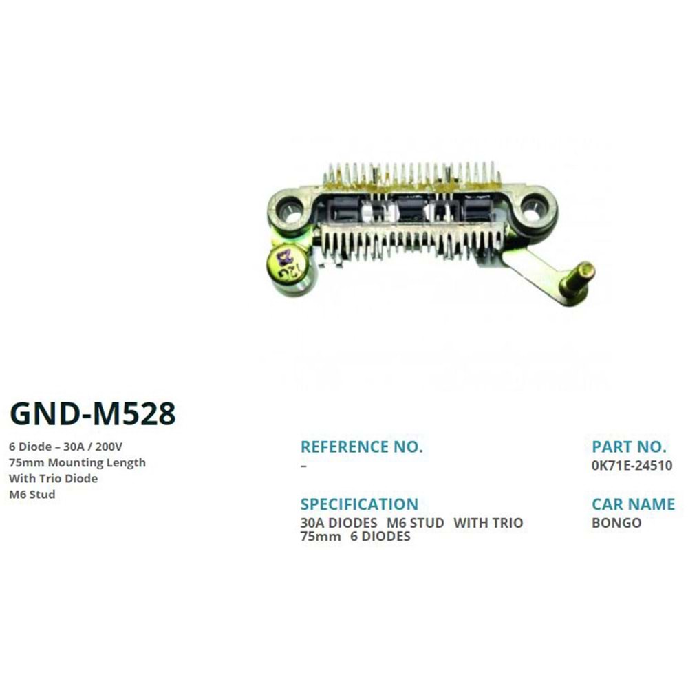 ALTERNATOR DIOT TABLASI MITSUBISHI L300 37300-42621 / 4D55 75mm (6 DIOT) M6