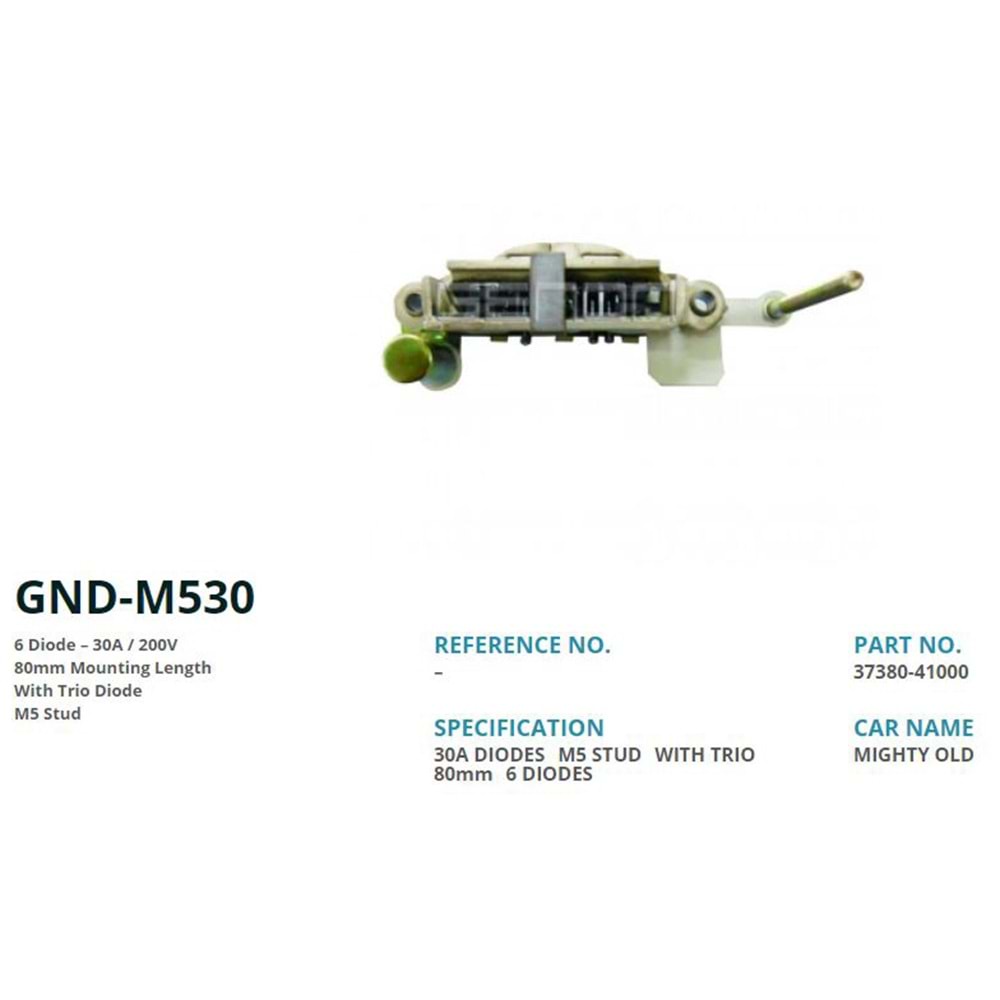 ALTERNATOR DIOT TABLASI MITSUBISHI CANTER 444-449 ESKI MODEL - L200 - PAJERO 80mm (6 DIOT) M5