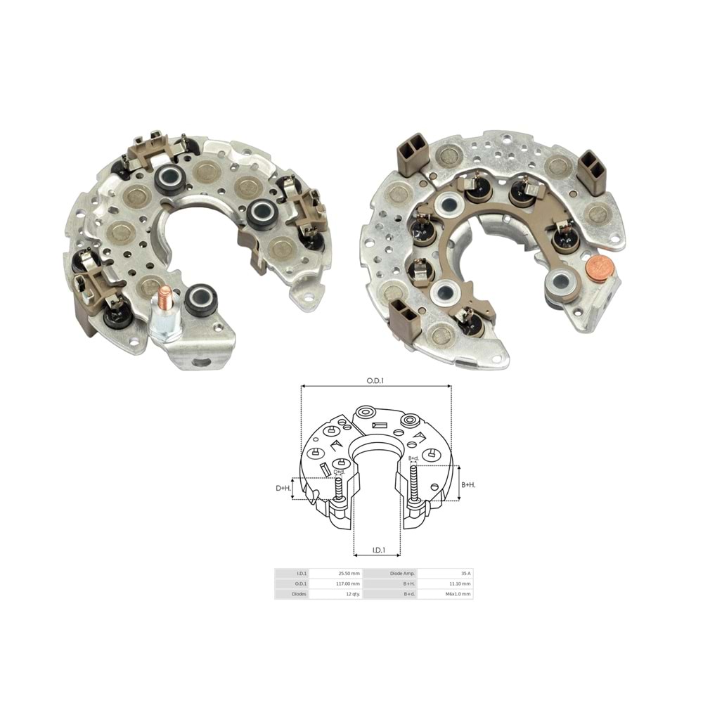 ALT. DIOT TABLASI CADILLAC DEVILLE FWD4.6L 2001-05 - SEVILLE 4.6L 2001-04 - PONTIAC BONNEVILLE 4.6L 2004-05 117mm (12