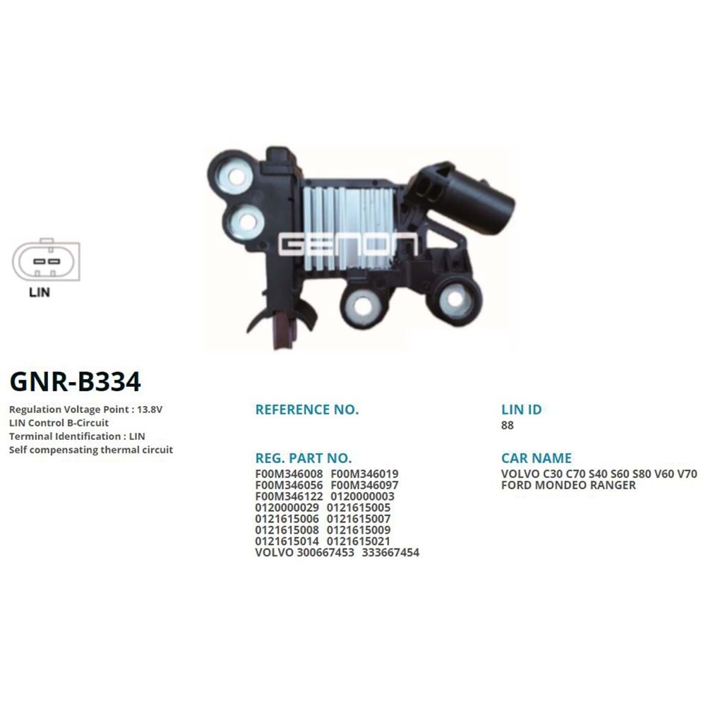 ALT. KONJEKTOR 12V FORD MONDEO 2.0 TDCI / LAND ROVER FREELANDER / VOLVO (LIN)