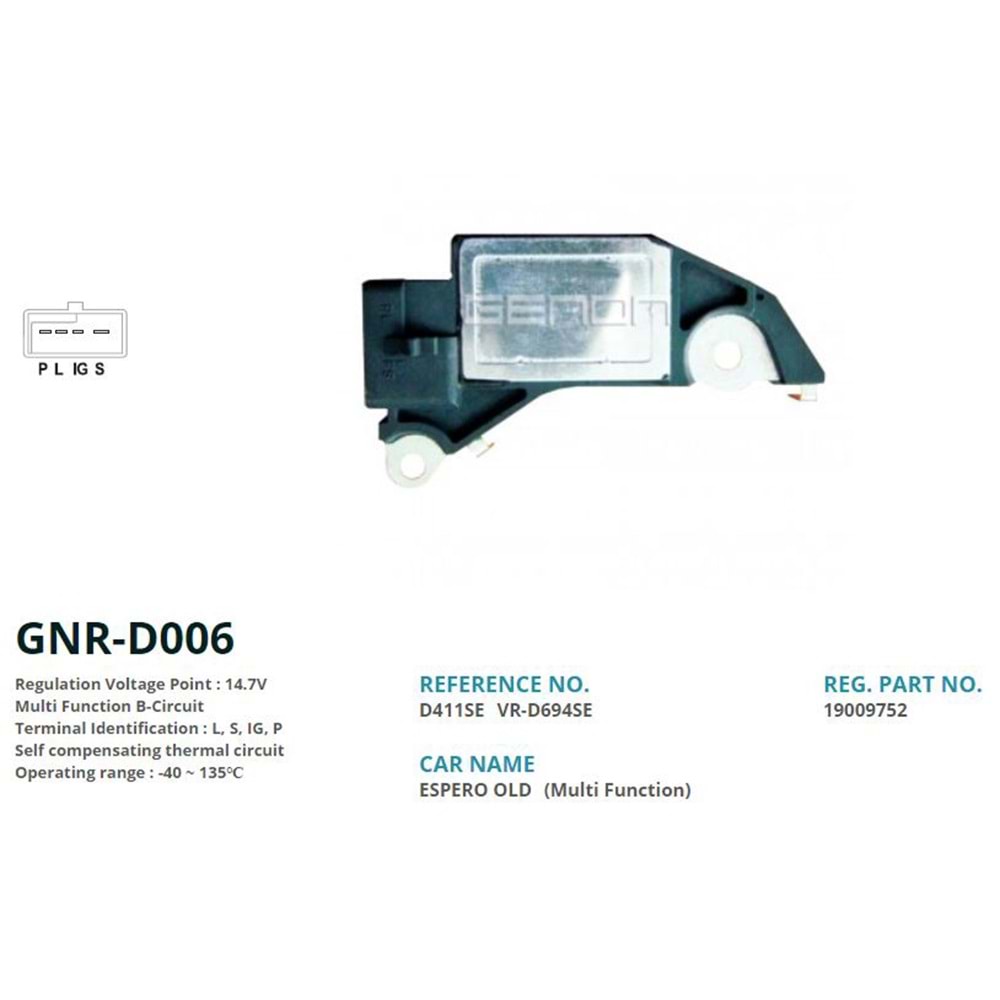 ALTERNATOR KONJEKTOR 12V DAEWOO NEXIA - NUBIRA - ESPERO / CHEVROLET (L, S, IG, P)