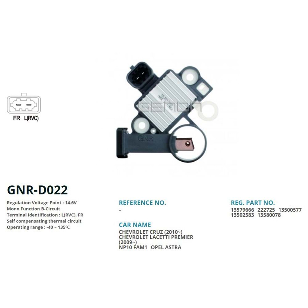 ALT. KONJEKTOR 12V OPEL INSIGNIA - ASTRA / CHEVROLET CRUSE 1.6 BENZINLI (L(RVC), FR)