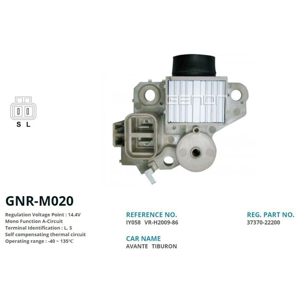 ALT. KONJEKTOR 12V HYUNDAI ACCENT - ELENTRA - SONATA 90 AMP (2 FIS TEK UC) (L, S)