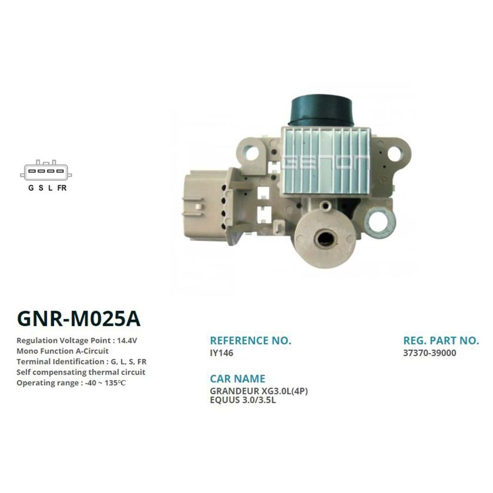 ALT. KONJEKTOR 12V HYUNDAI SONATA / KIA 120 AMP ALTERNATOR (4 FIS - 4 FIS AKTIF) (G, L, S, FR)