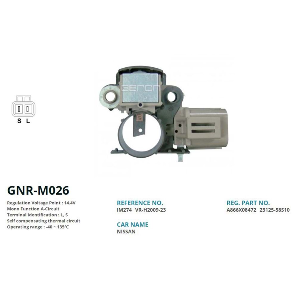 ALT. KONJEKTOR 12V NISSAN SUNNY 1.3-1.5-1.6 (86-91 ESKI MODEL) 28mm (L, S)