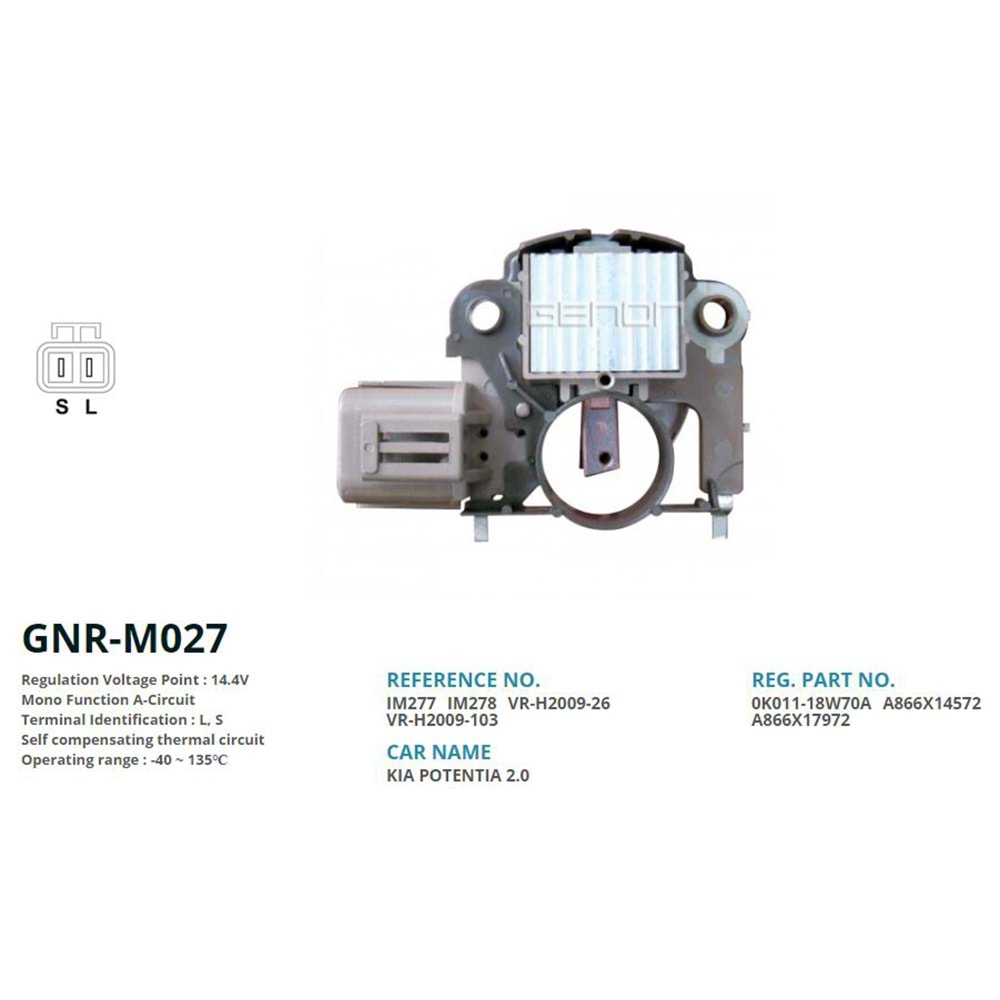 ALTERNATOR KONJEKTOR 12V NISSAN / MITSUBISHI (L, S)