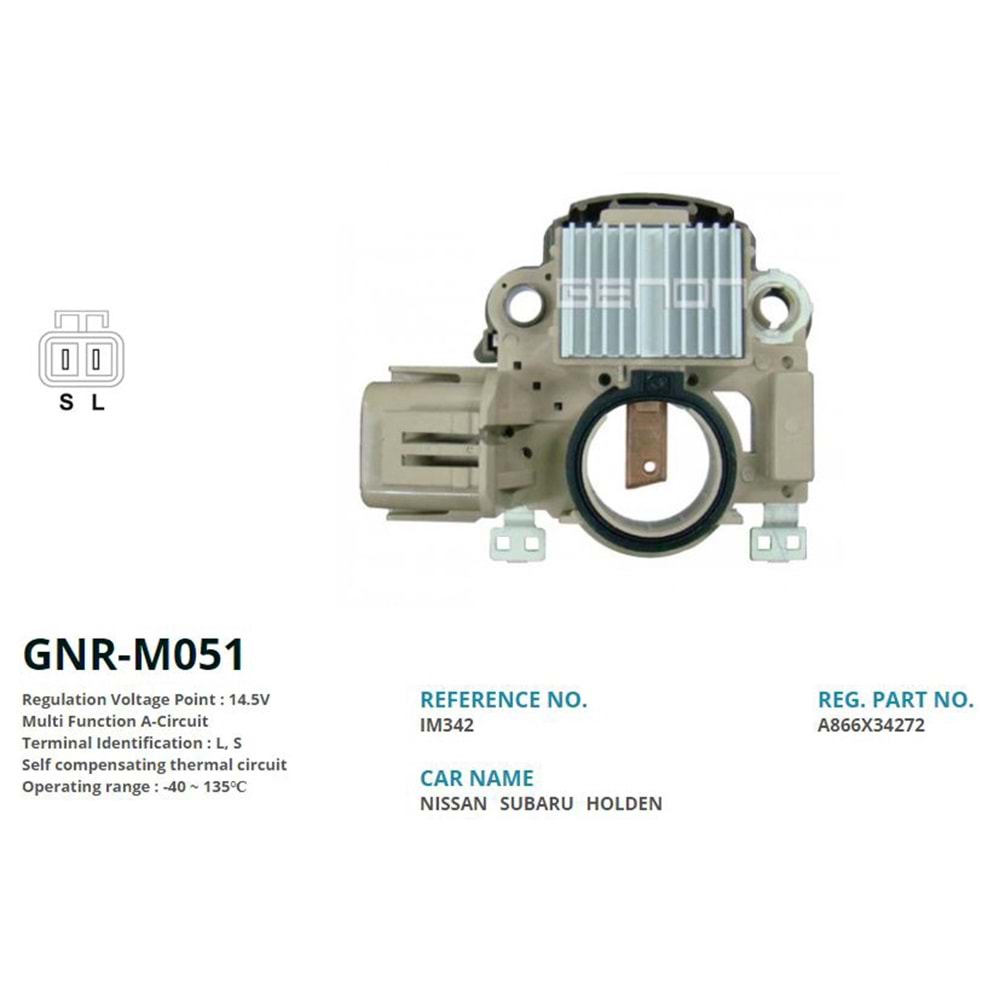 ALT. KONJEKTOR 12V MITSUBISHI / NISSAN / SUBARU IMPREZA - LEGACY - FORESTER (L, S)