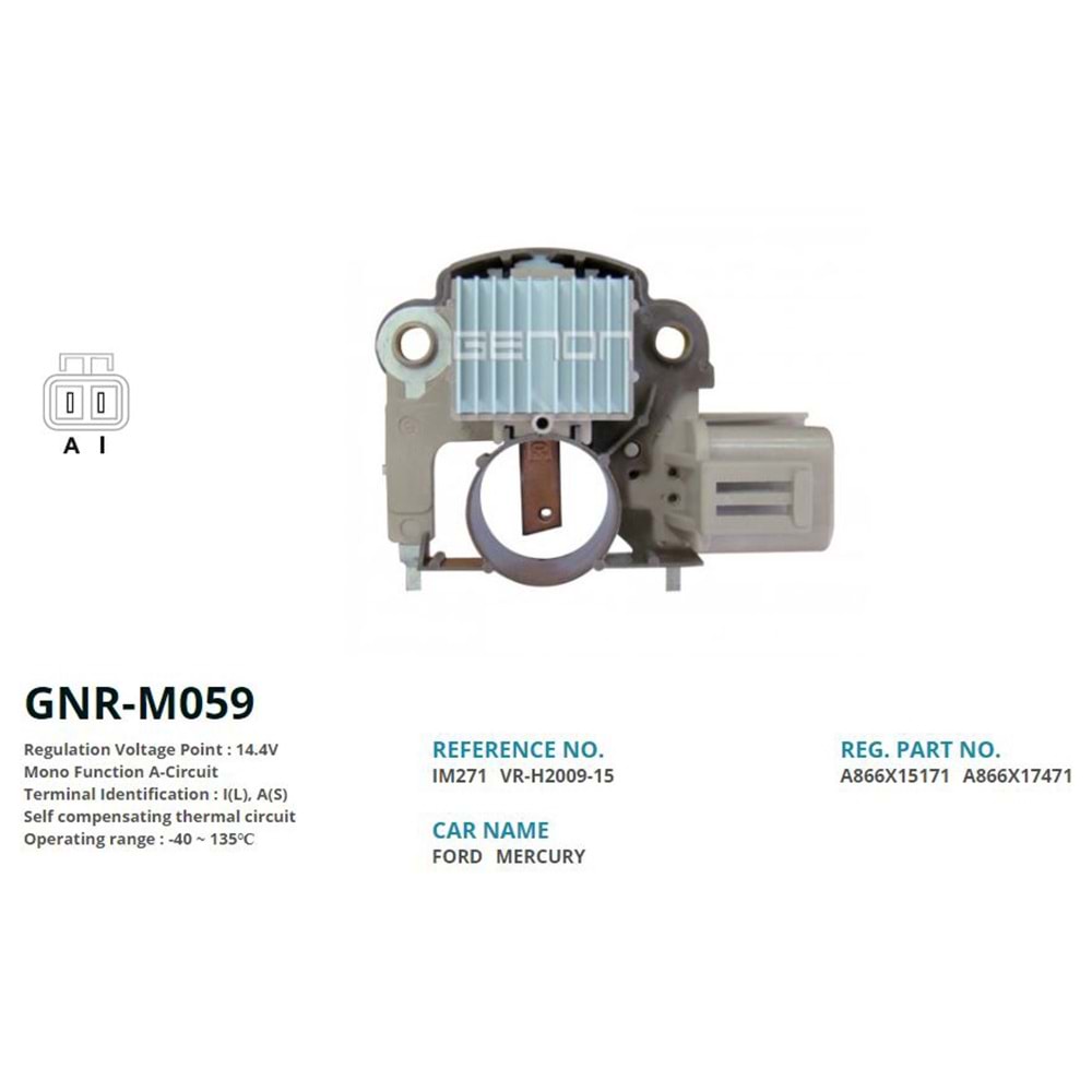 ALTERNATOR KONJEKTOR 12V NISSAN LAUREL 2.0 87-93 MODEL / FORD MERCURY 23mm (I(L), A(S))