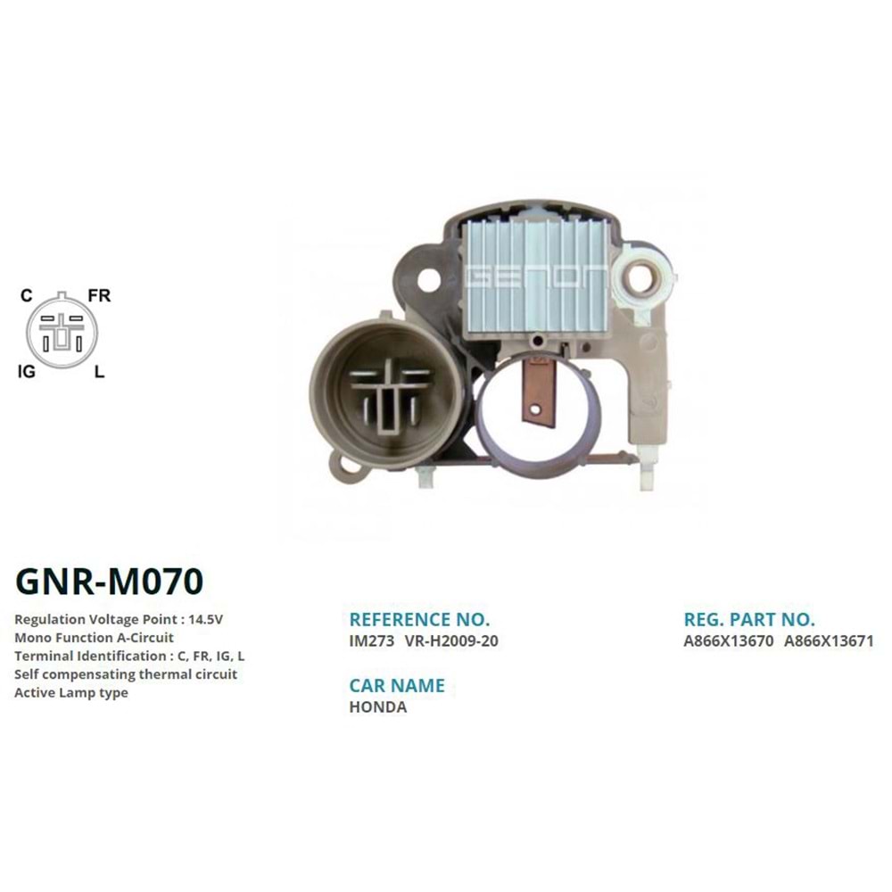 ALT. KONJEKTOR 12V HONDA CIVIC - ACCORD - CR-X - SHUTTLE (C, FR, IG, L)