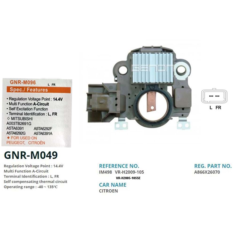 ALT. KONJEKTOR 12V PEUGEOT PARTNER 2.0 HDI 306-307 HDI / CITROEN BERLINGO 2.0 HDI (L, FR)