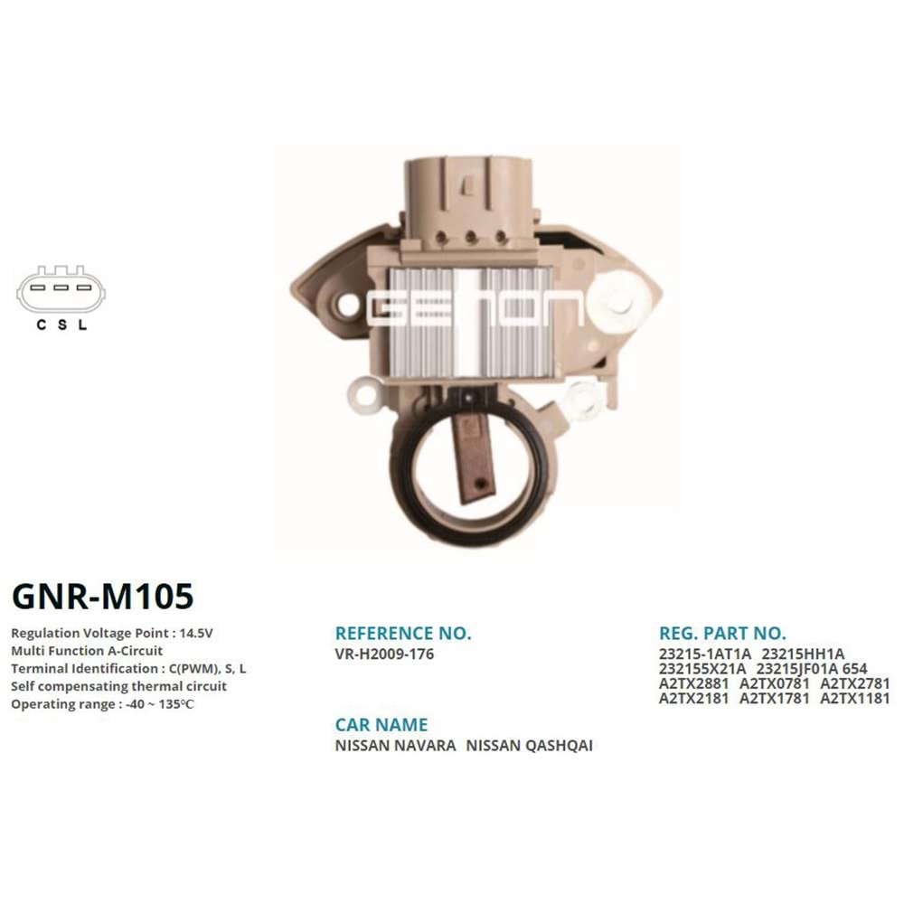 ALT. KONJEKTOR 12V NISSAN NAVARA - QASHQAI (A2TC0781 - A2TX1781) (C(PWM), S, L)