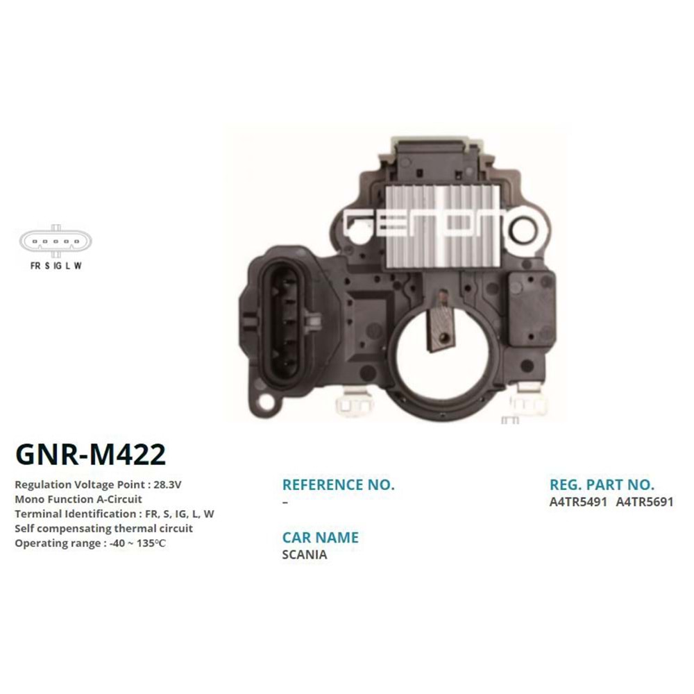 ALTERNATOR KONJEKTOR 24V SCANIA / RENAULT / VOLVO TIR (A4TR5491 - A4TR5691) (FR, S, IG, L, W)