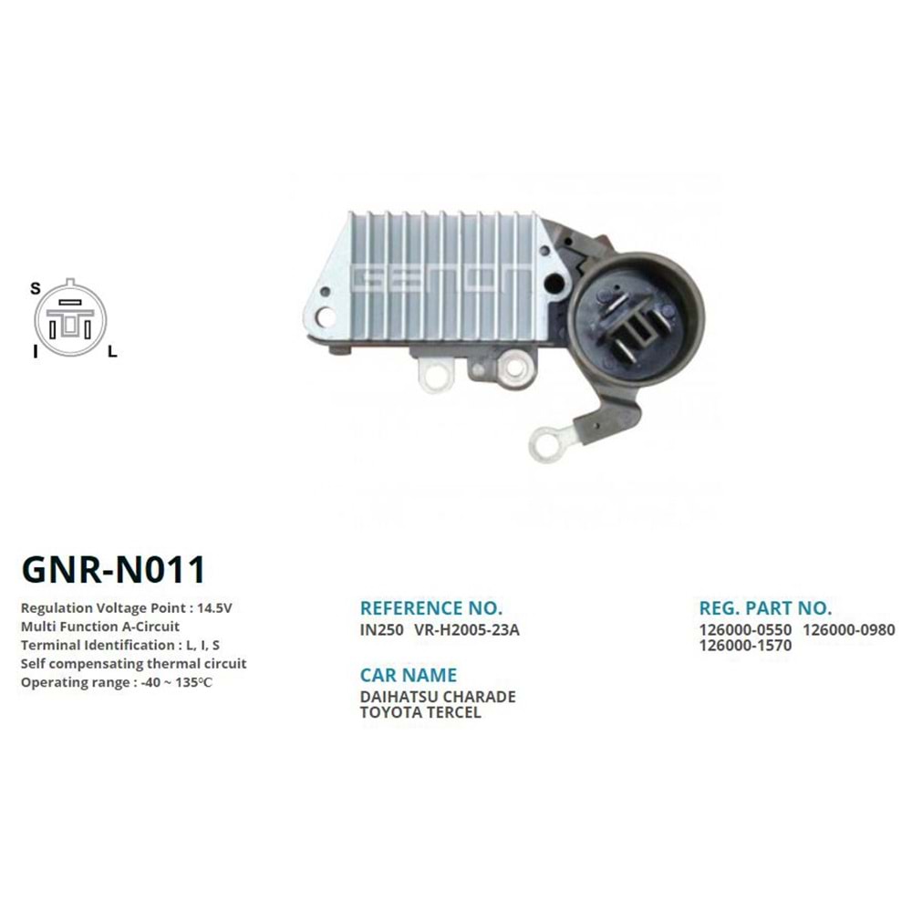 ALTERNATOR KONJEKTOR 12V DAIHATSU CHARADE / TOYOTA 57.5mm (L, I, S)