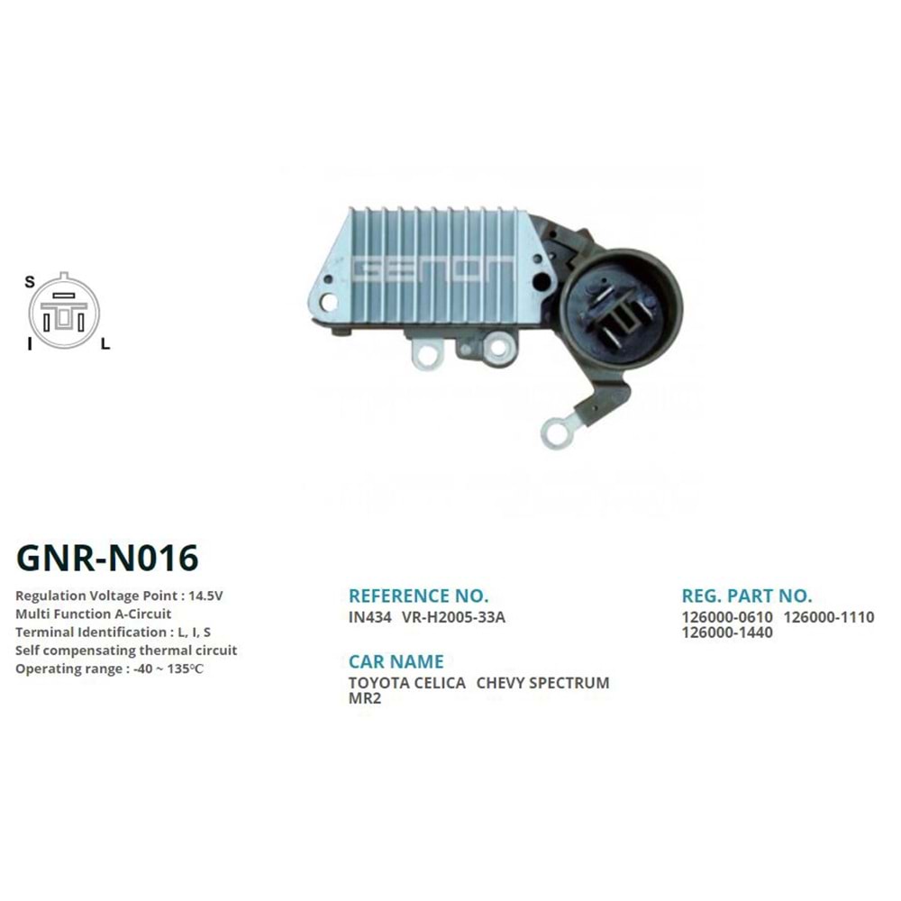 ALT. KONJEKTOR 12V TOYOTA CELICA 100 AMP 3 FIS 63.5mm (L, I, S)