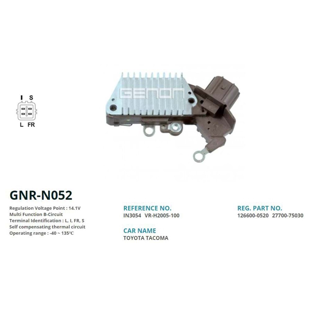 ALTERNATOR KONJEKTOR 12V TOYOTA COROLLA - YARIS (L, I, FR, S)