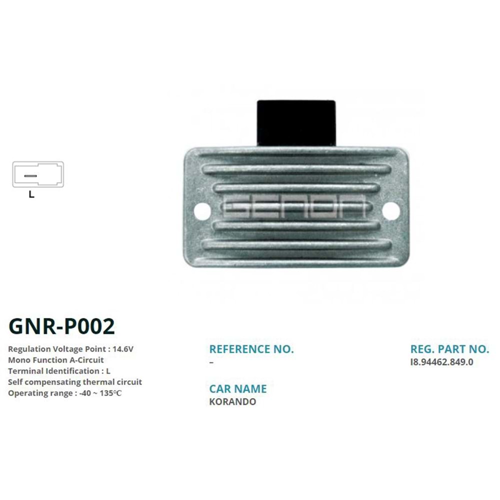 ALTERNATOR KONJEKTOR 12V DAEWOO / SSANGYONG KORANDO JEEP 4x4 MUSSO (18.94462.849.0) (L)