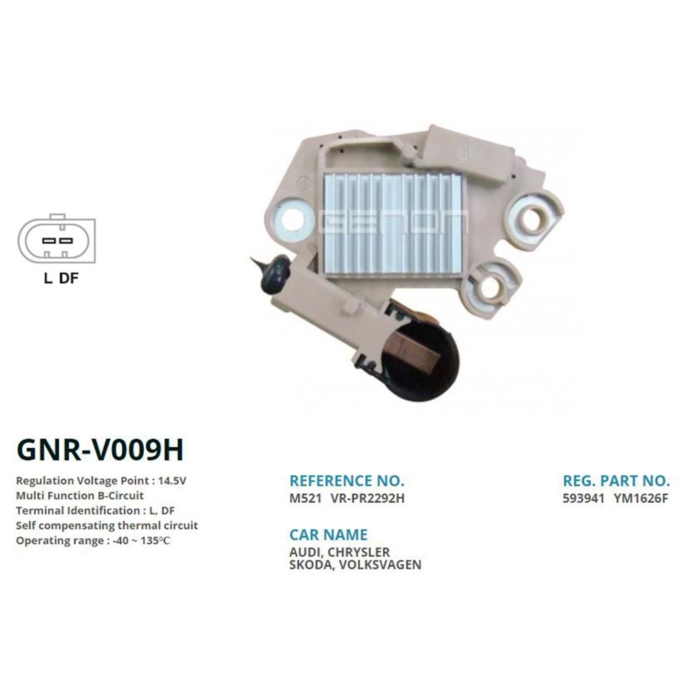 ALT. KONJEKTOR 12V AUDI / CHRYSLER / SKODA / VOLKSWAGEN (L, DF)