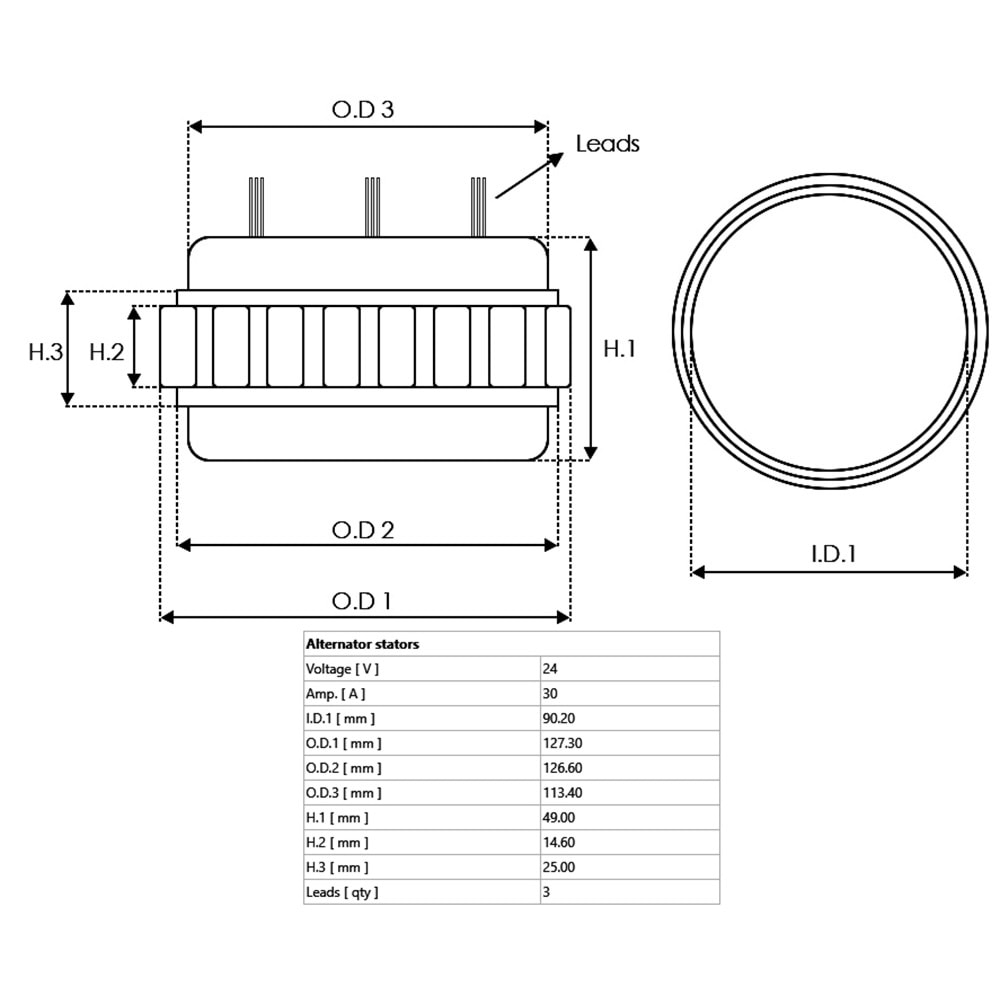 ALT. STATOR 24V 35 AMP FATIH KAMYON - DAF TIR (UWA-3548)