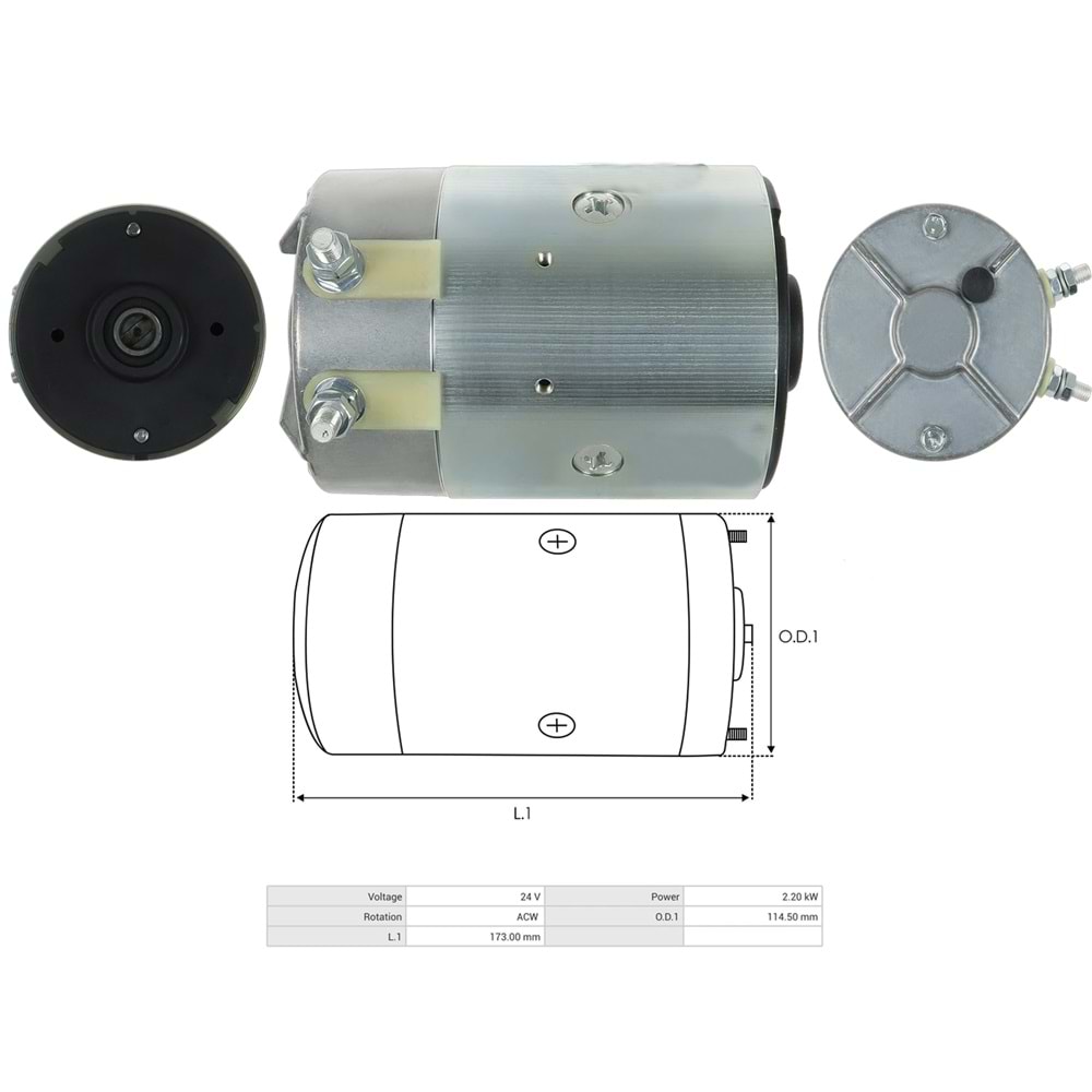 DC MOTOR 24V 2,2 KW 2700 DEVIR (DONUS YONU SOL)