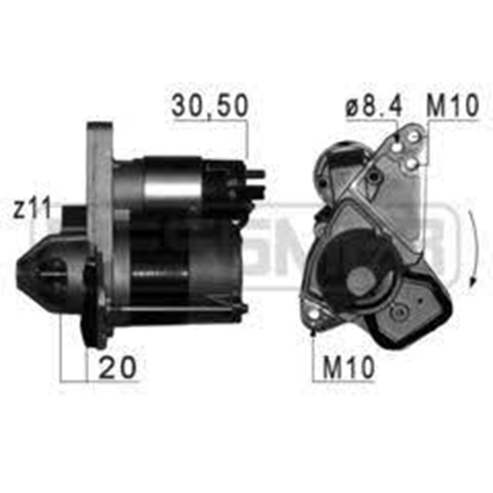 MARS MOTORU 12V 0,8 KW 11 DIS RENAULT CLIO - SYMBOL 0.9 TCE - MEGANE 1.2 TCE / DACIA SANDERO 0.9 TCE (ESW10E7)