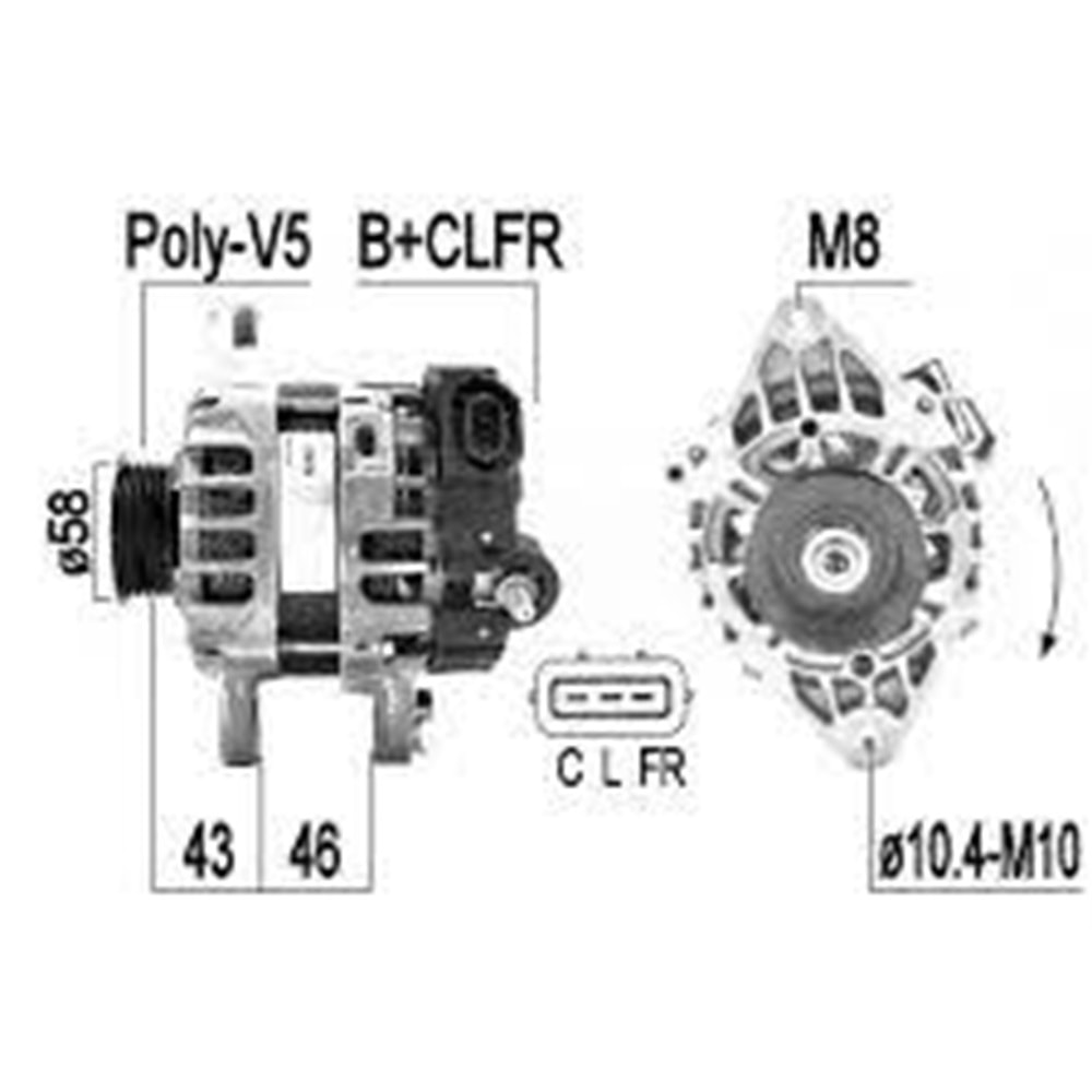 ALT. ALTERNATOR 12V 70 AMP HYUNDAI I10 - I20 1.2 / KIA PICANTO - RIO 1.2 (SG7S099)