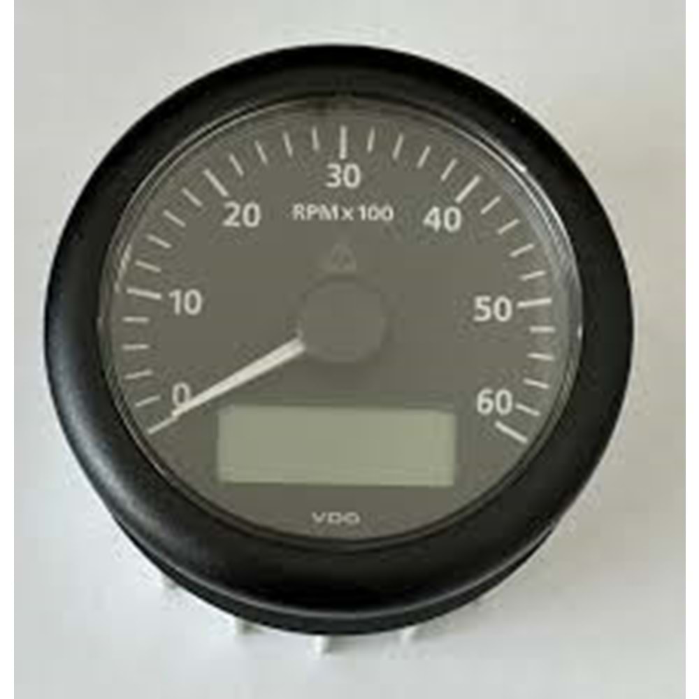 DEVIR GOSTERGESI CALISMA SAAT 12-24V 0-4000 RPM Ø85MM SIYAH, KIRMIZI LED AYDINLATMALI, SU GECIRMEZ