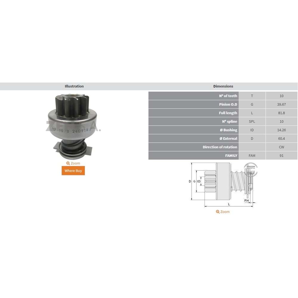MARS DISLISI 10 DIS NEW HOLLAND / CASE / JCB / CUMMINS 4045T-4048T (16.902.379 - 16.902.382)