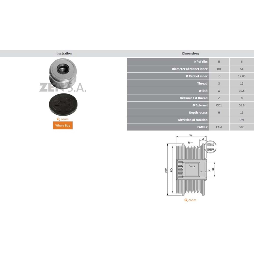 ALTERNATOR KASNAK FIAT 500 - LINEA - PUNTO - DOBLO - FIORINO 1.3 D MULTIJET / OPEL COMBO - CORSA - ASTRA 1.3 CDTI / SU