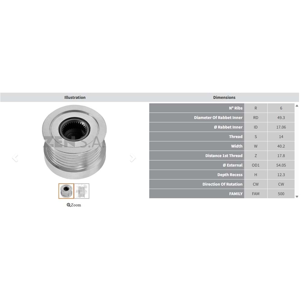 ALT. KASNAK FORD FOCUS - C MAX - MONDEO 1.8 - 2.0 / VOLVO S40 - V50 1.8 - 2.0 (6 KANAL)