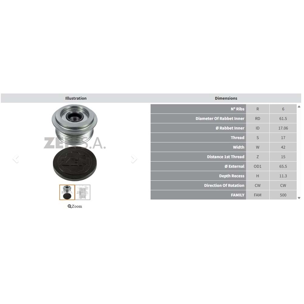 ALTERNATOR KASNAK FIAT BRAVA - BRAVO - PUNTO - DOBLO 1.9 JTD / ALFA ROMEO (6 KANAL)