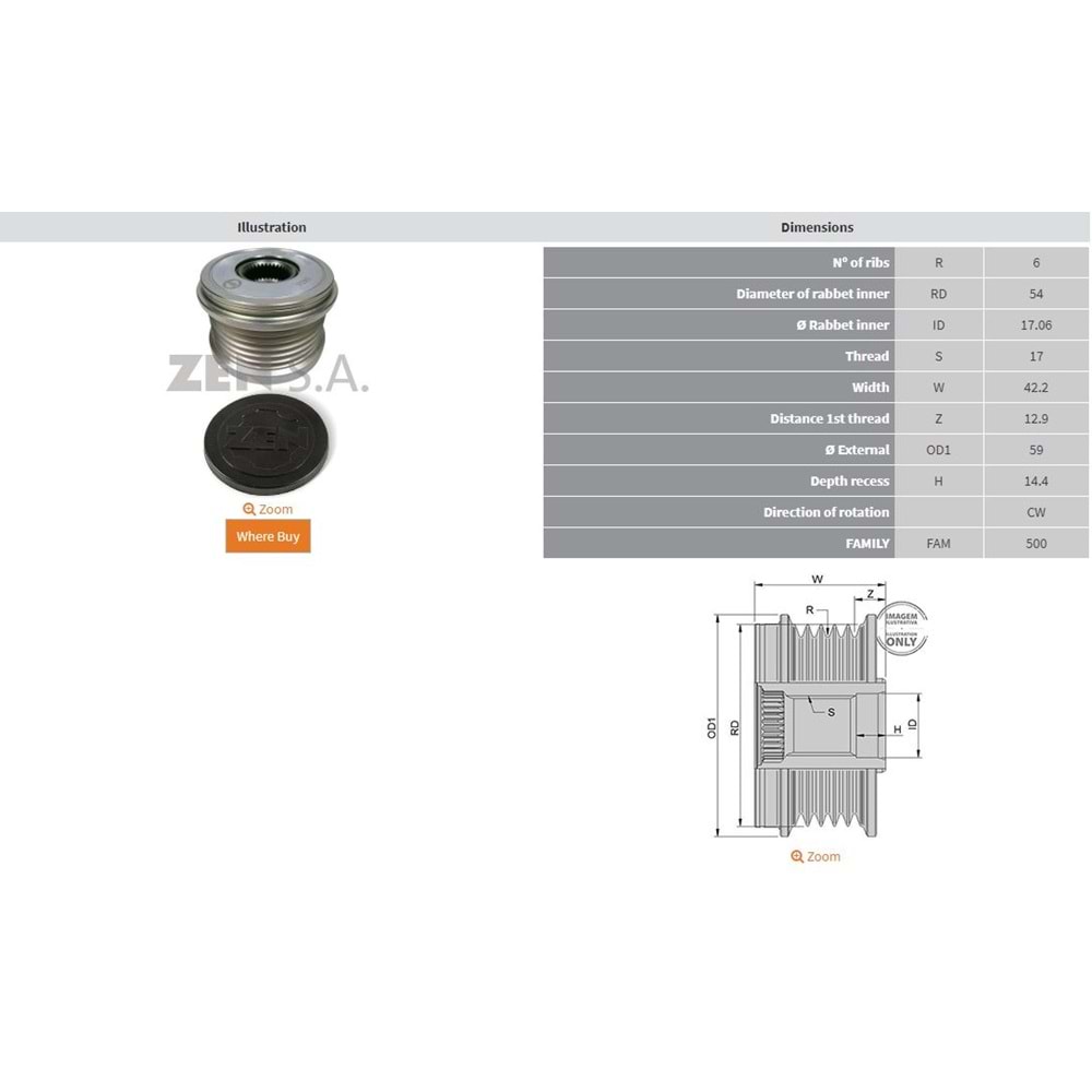 ALT. KASNAK CITROEN C3 II - DS3 / PEUGEOT 2008 - 208 - 301 (6 KANAL)