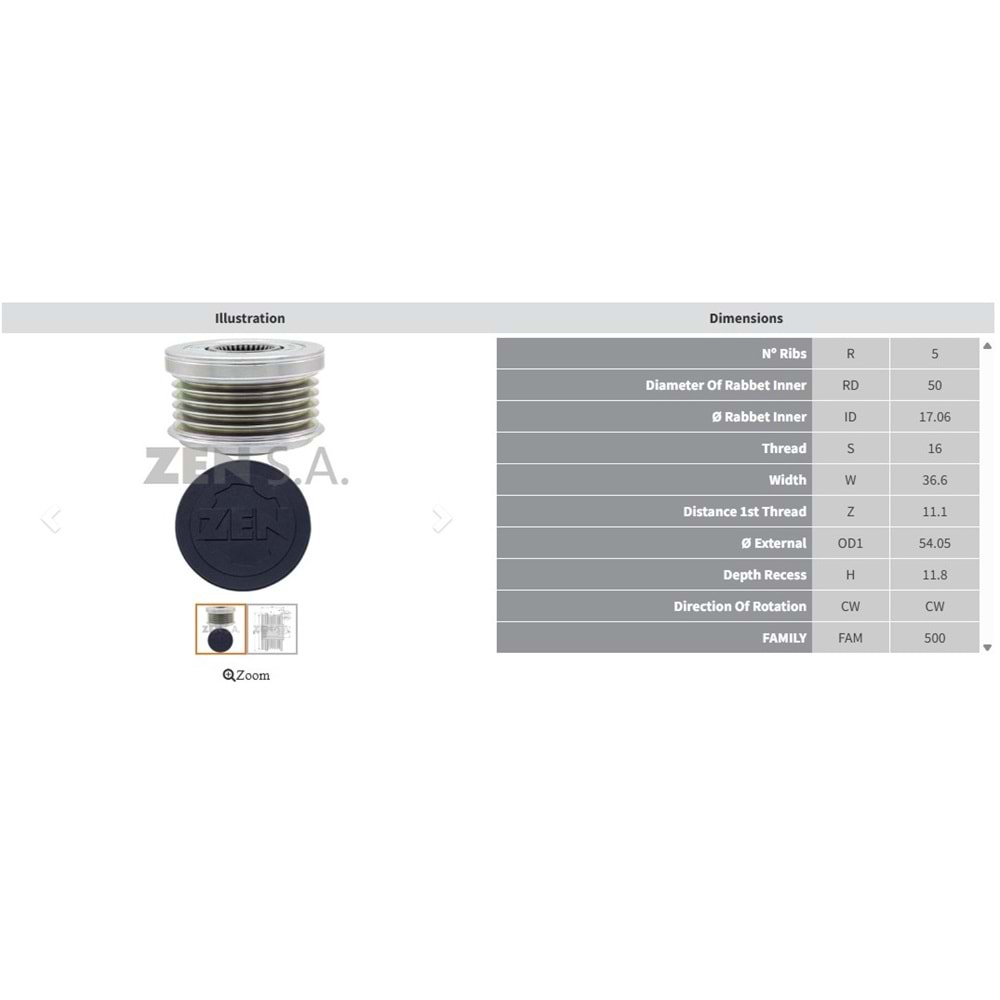 ALTERNATOR KASNAK SSANGYONG XLV - TIVOLI 1.5/1.6 (5 KANAL)