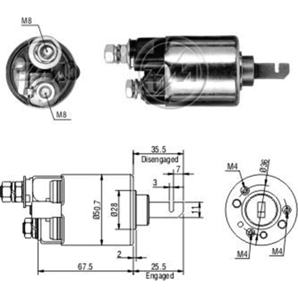 MARS OTOMATIGI 12V HONDA ACCORD - HONDA ACURA - CRX - CIVIC - INTEGRA - PRELUDE (UZUN PISTON)