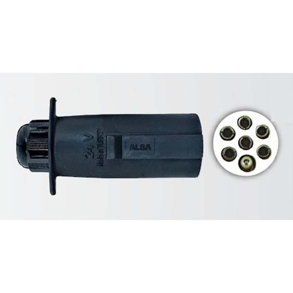 24V ROMORK FISI ERKEK S TIPI YESIL VEYA SIYAH PLASTIK