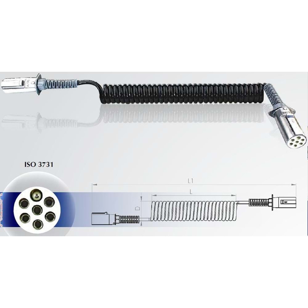 24V KABLOLU METAL ROMORK FISI S TIP PLASTIK YAY KORUMALI 4.00 MT.