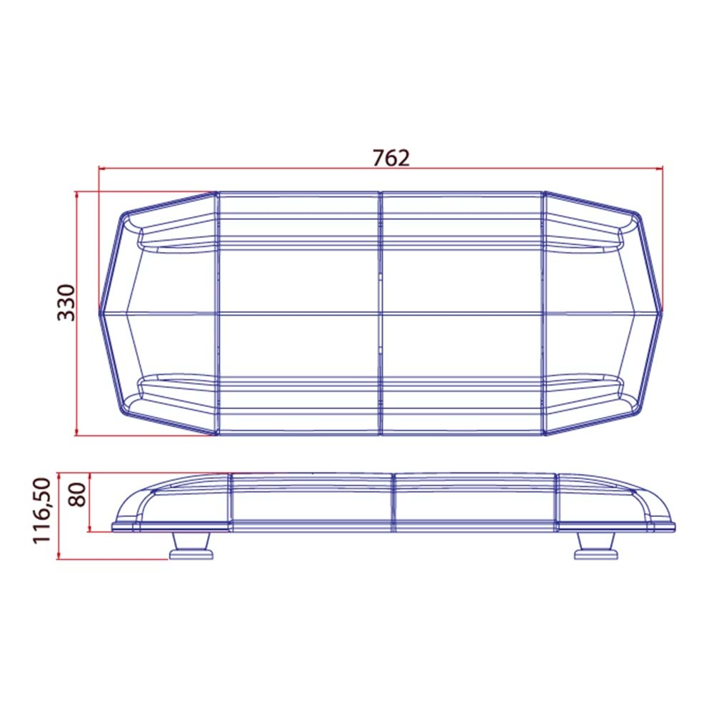 TRAFIK IKAZ LAMBASI LED SARI KOMPLE SEFFAF
