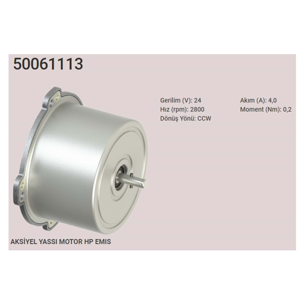 YASSI MOTOR H.P GENIS KANAT EMIS TIP 24V