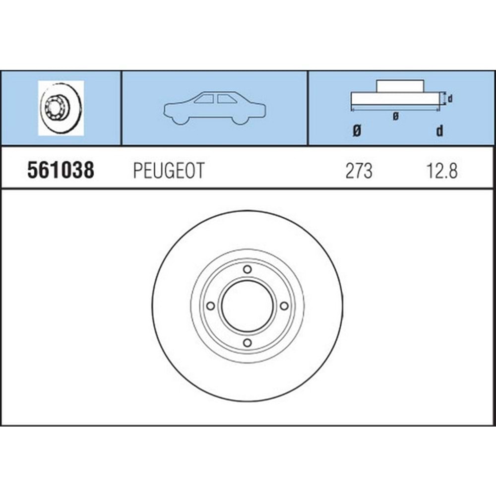 FREN DISKI ON TK PEUGEOT 504-505-604