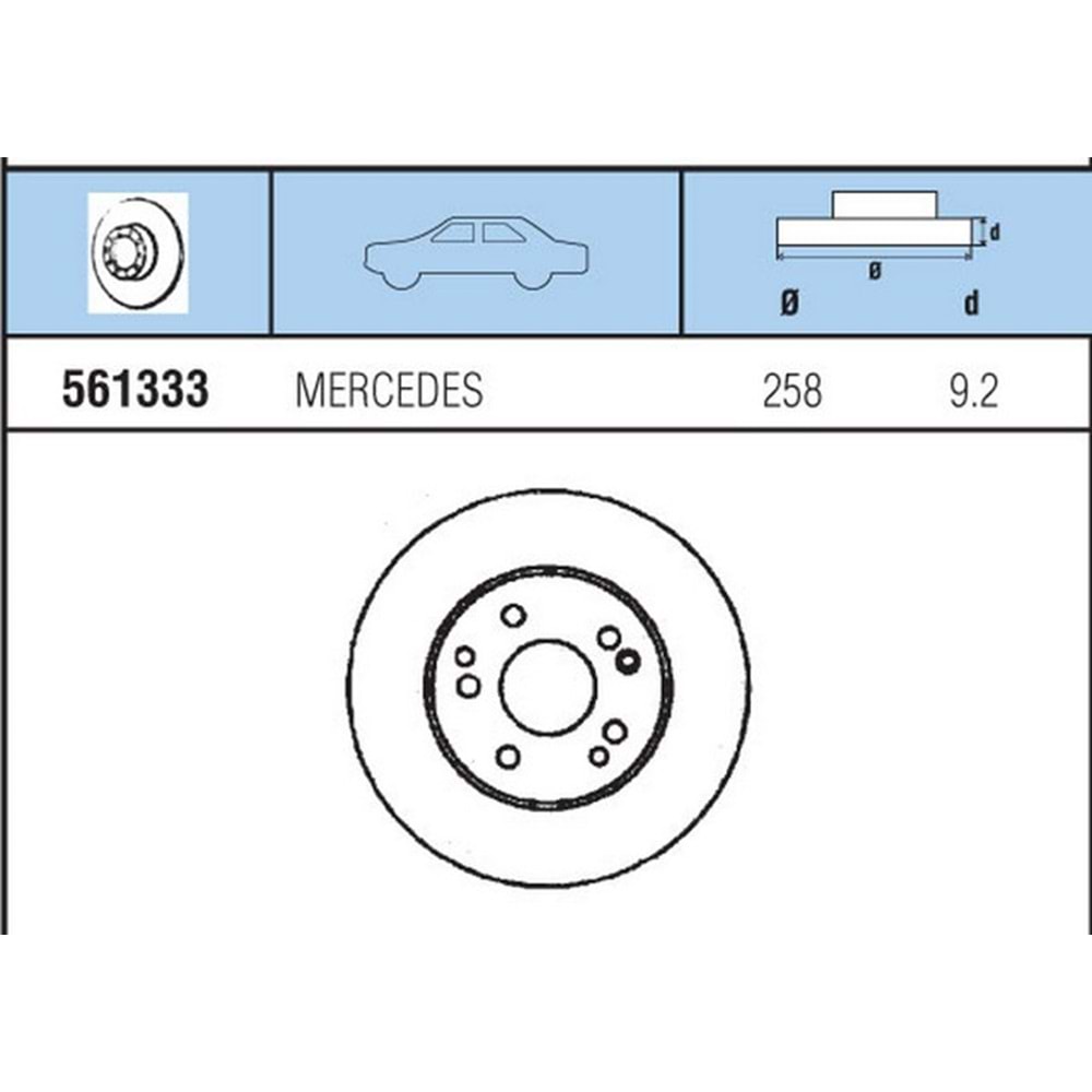 FREN DISKI ARKA MB (W201) TUm modeller (89-92), (W124) 200E, 220E, 230E, 260E, 280E,