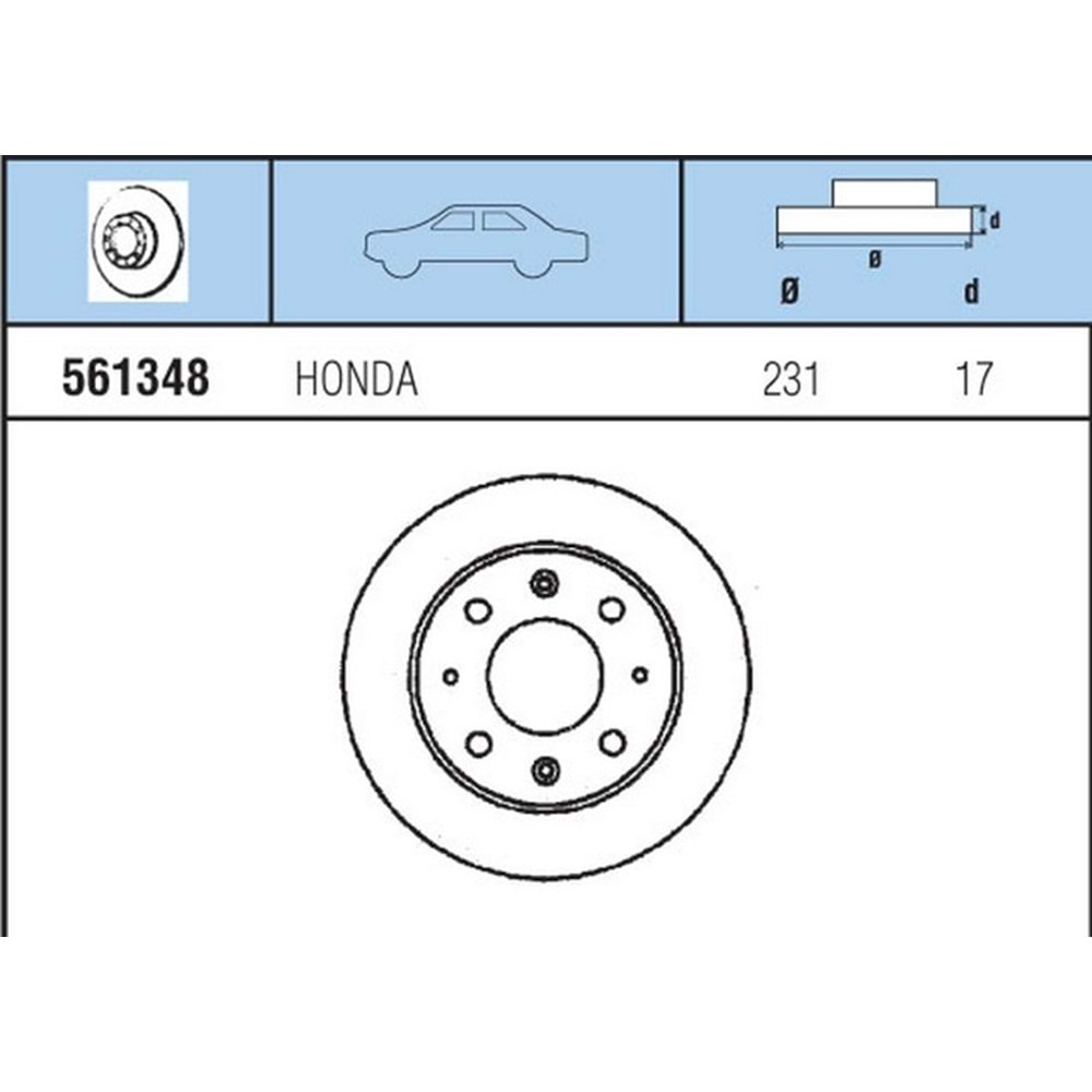 FREN DISKI ON HAVALI CIVIC 1,-1,6 -10.91 1,3 10.91-01,95