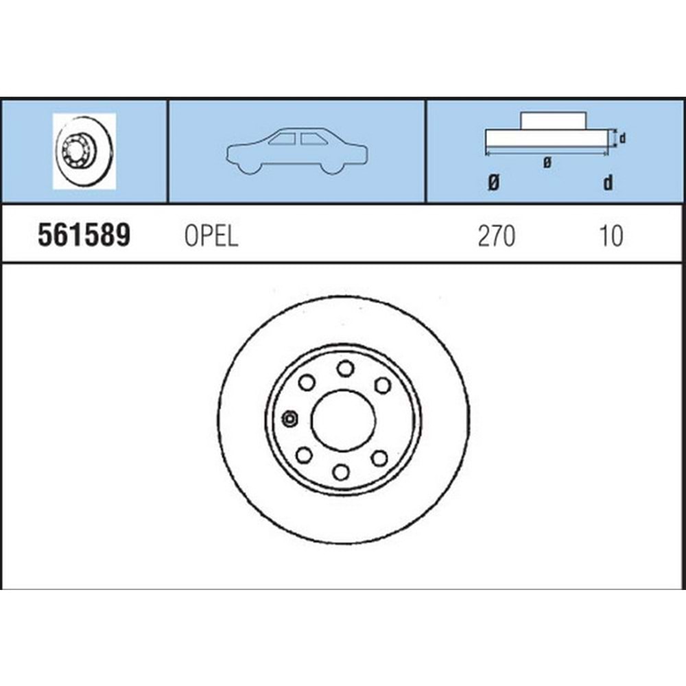 FREN DISKI ARKA TK OPEL CALIBRA 2.0I, 2.0 16V 90>95 VECTRA A 1.8, 2.0I 16V 88>95