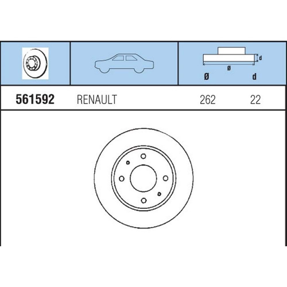 FREN DISKI ON HAVALI Laguna B56 1.8, 2.0, 2.2D 94- , Safrane B54 2.0I, 2.1TD, 2.2I 93-