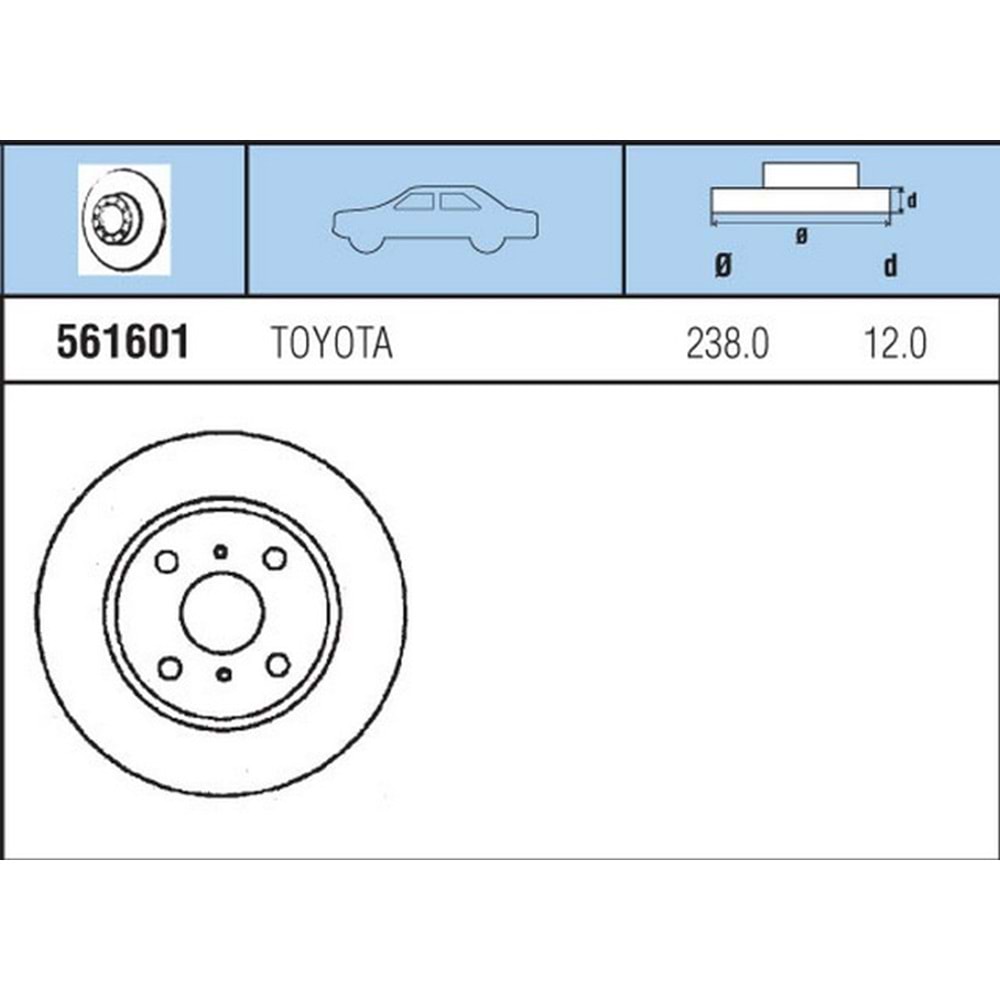 FREN DISKI ON TK TOYOTA COROLLA 1,3 AE90