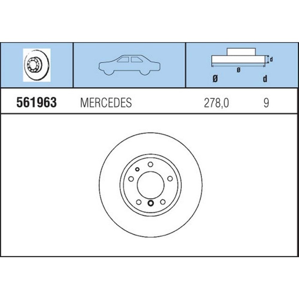 FREN DISKI ARKA MB (W124C) 320CE (92-93), (W124) E320 (93-95)