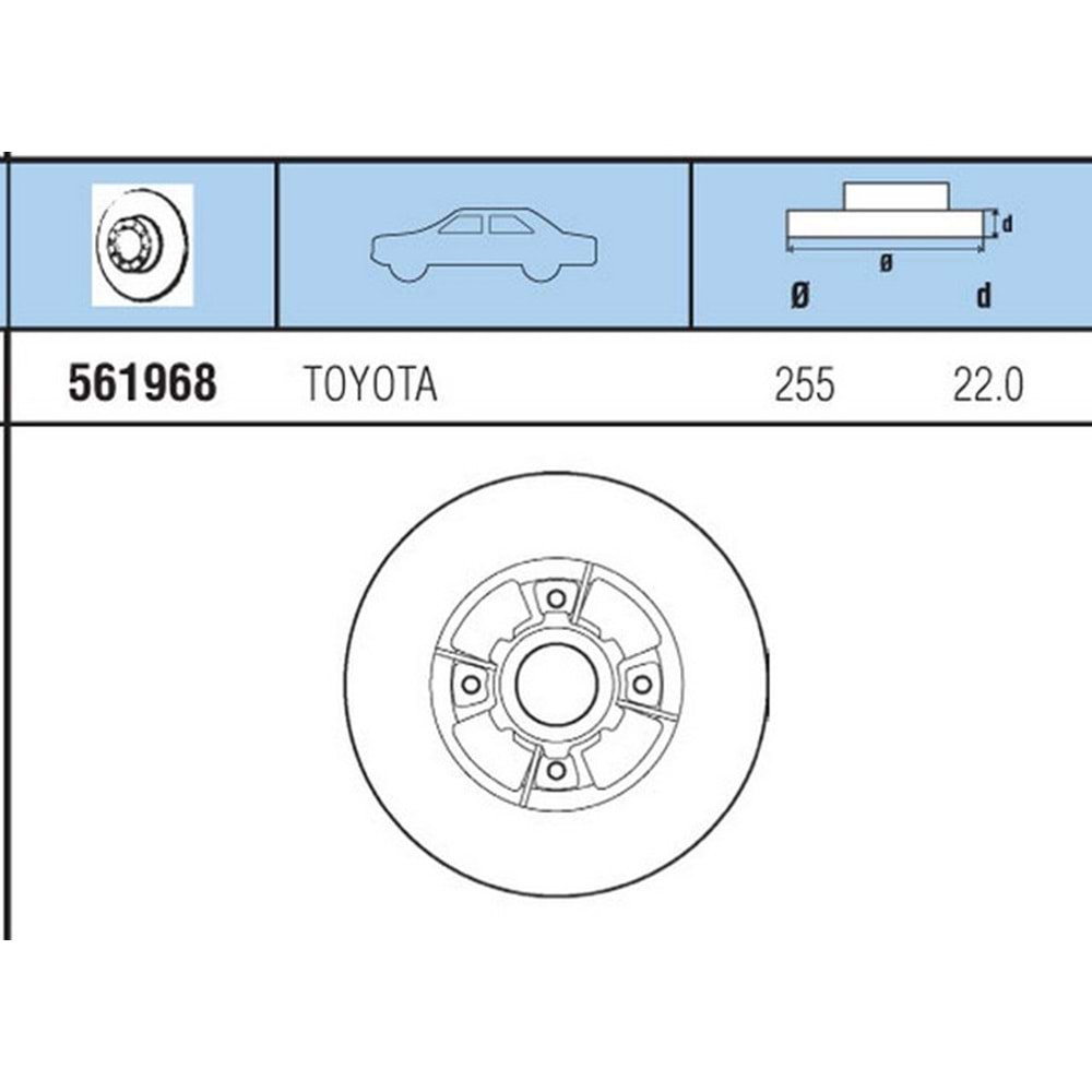 FREN DISKI ON HAVALI Corolla 1,4, 1,6, 2.0D 92-02