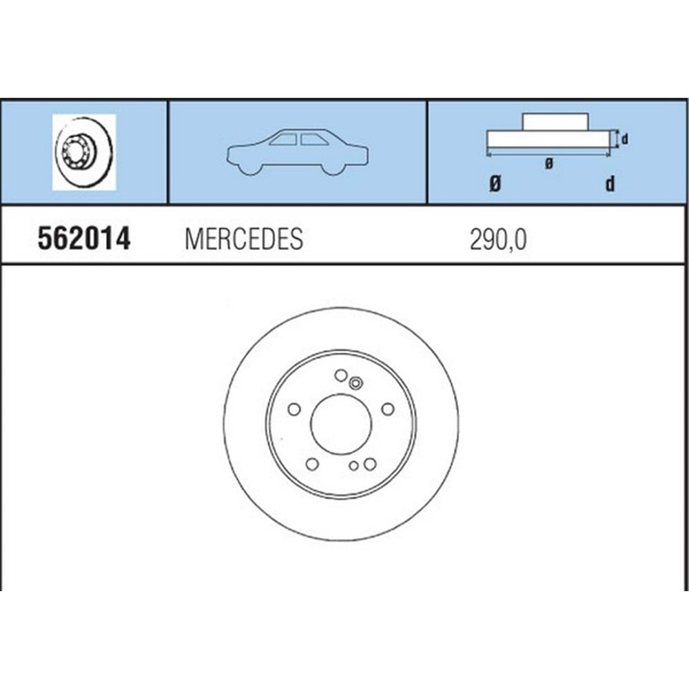 FREN DISKI ARKA W210, S124, S210