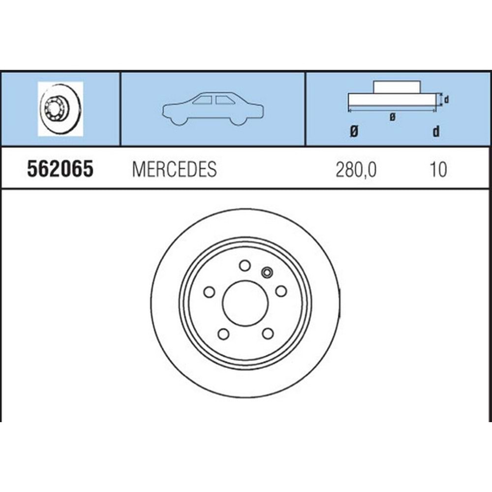 FREN DISKI ARKA MB V Klasse V230, V230TD, V280 V6, VIto 2.0, 2.3D, 2.3TD 96-