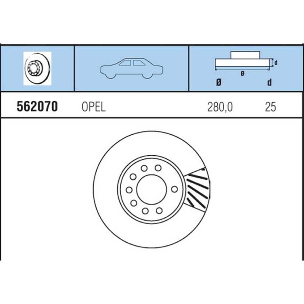 FREN DISKI ON HAVALI ASTRA G 1,4 -1,6 -1,7 - 1,8- 2,0( 98- ) (+ABS) / H 04- / ZAFIRA99-